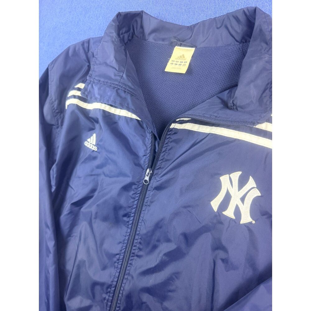 Vintage Adidas New York Yankees Windbreaker Jacket Full Zip Men's XL Navy Blue